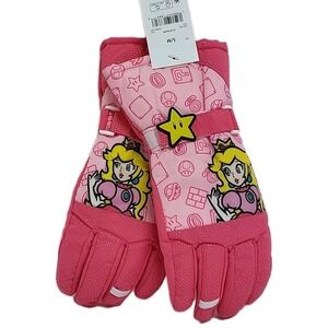 New Princess Peach Super Mario Winter Gloves Thinsulate SKI Gloves Size S/M